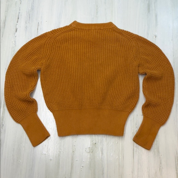 French Connection Luna Mozart Amber Waffle Knit 100% Cotton Sweater Sz M - Picture 11 of 16